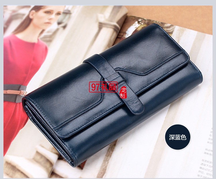 真皮三折長(zhǎng)款錢包錢夾