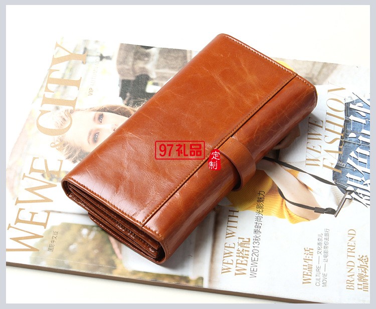 真皮三折長(zhǎng)款錢包錢夾