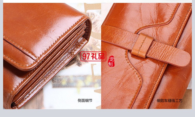 真皮三折長(zhǎng)款錢包錢夾