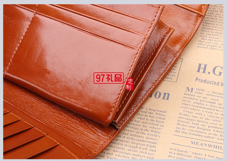 真皮三折長(zhǎng)款錢包錢夾