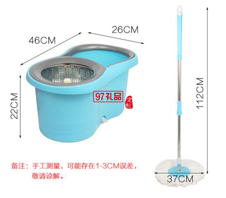 定制家居禮品  不銹鋼雙驅動好神拖 家用手壓旋轉拖把桶