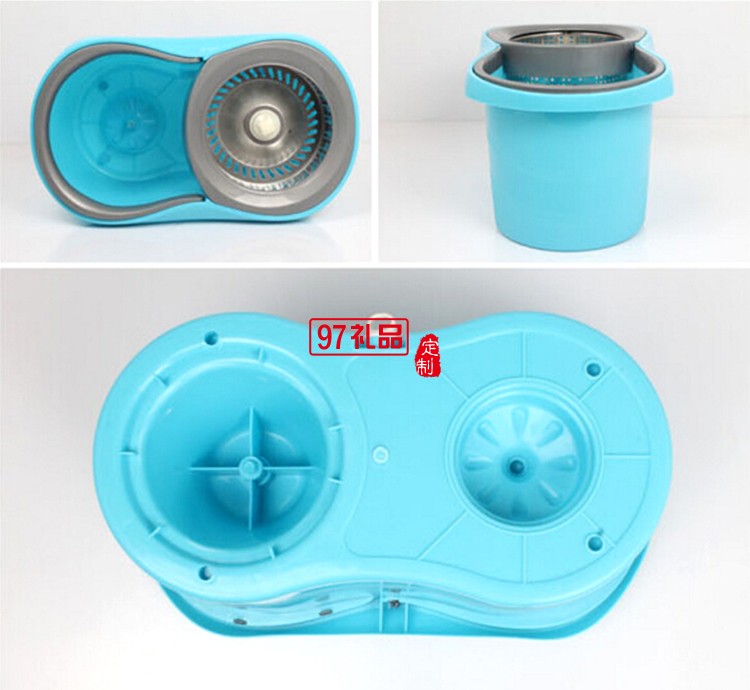 定制家居禮品  不銹鋼雙驅動好神拖 家用手壓旋轉拖把桶