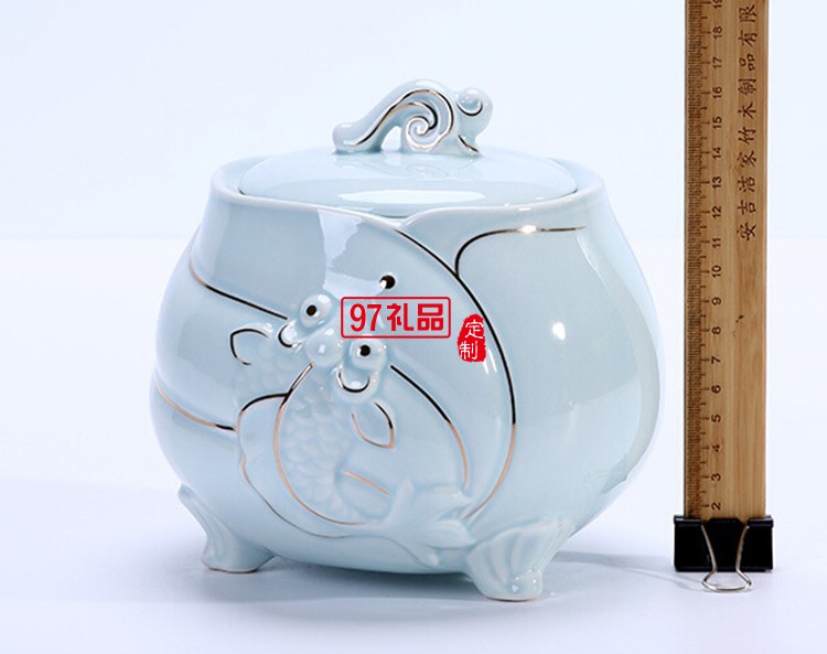 精品大號(hào)青瓷茶葉罐 半斤裝