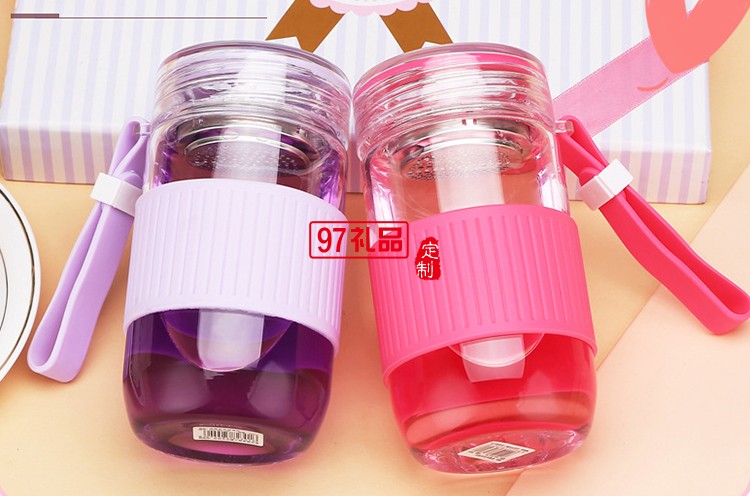 迷你花茶杯 過濾茶杯學(xué)生隨手杯 時(shí)尚玻璃杯