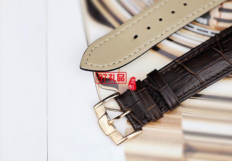 中國銀行商務禮品定制 機械男士真皮手表