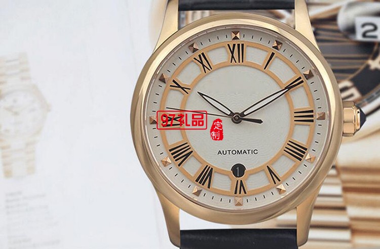 中國銀行商務禮品定制 機械男士真皮手表