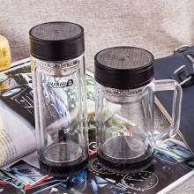 雙層商務杯 辦公杯 便攜玻璃杯 可定制LOGO