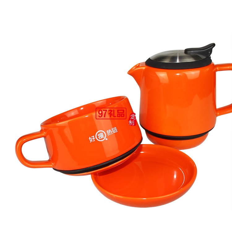 無(wú)鉛陶瓷茶壺三件套