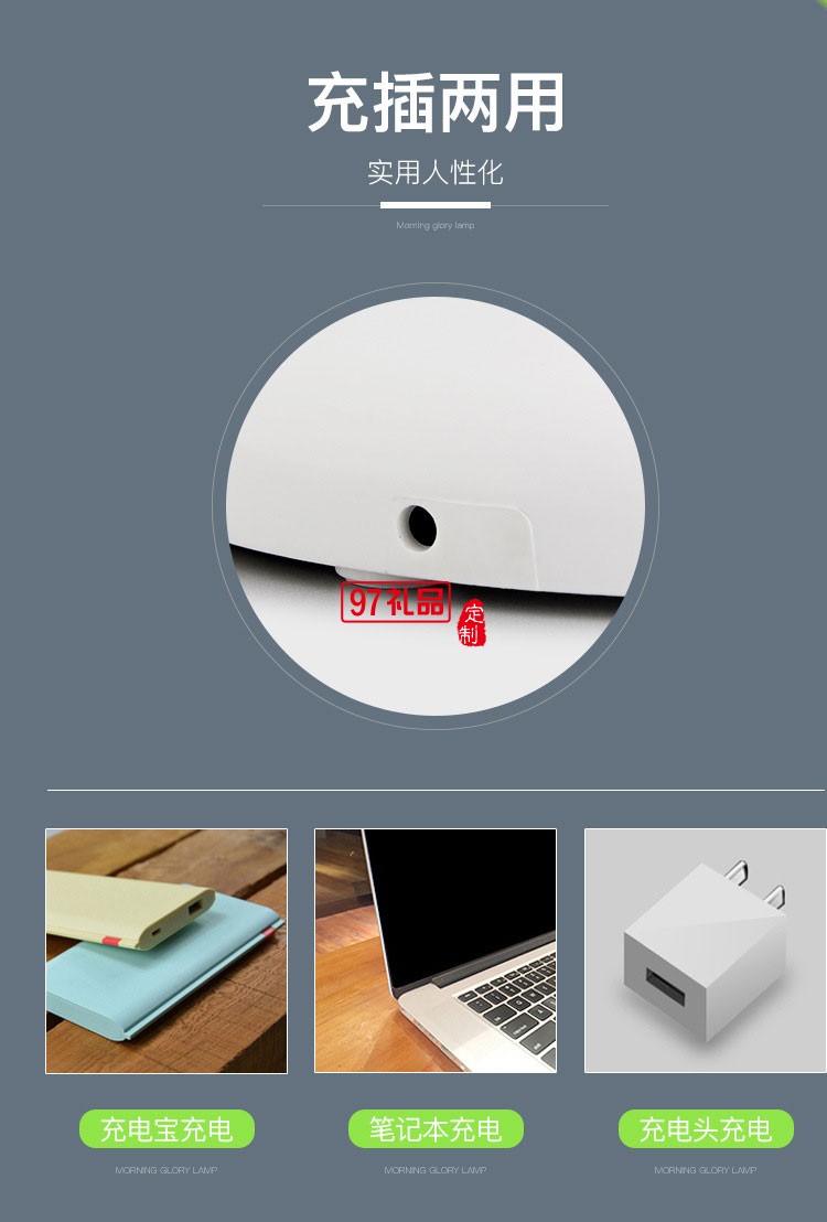 牽牛花床頭觸摸式臺燈