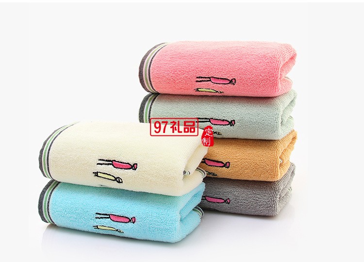 繡花加厚柔軟洗臉毛巾 純棉 可定制LOGO活動小禮品定制