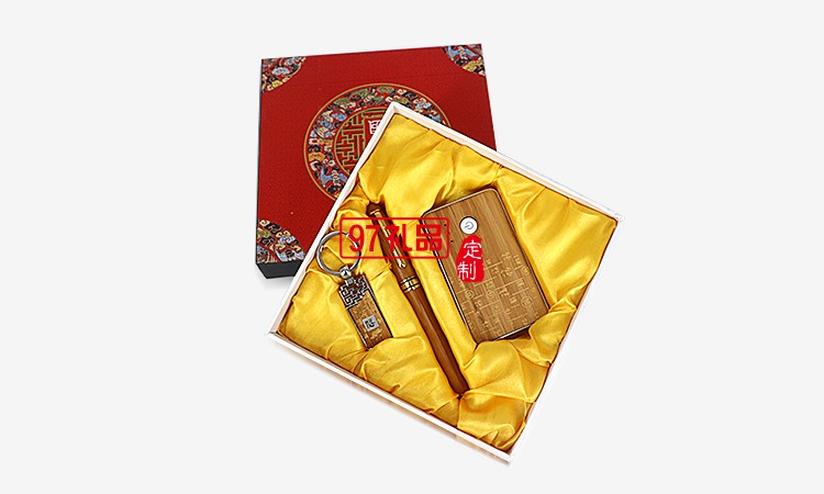 中國風(fēng)商務(wù)套裝定制紅木筆配移動電源配U盤紅木套裝高檔商務(wù)禮品