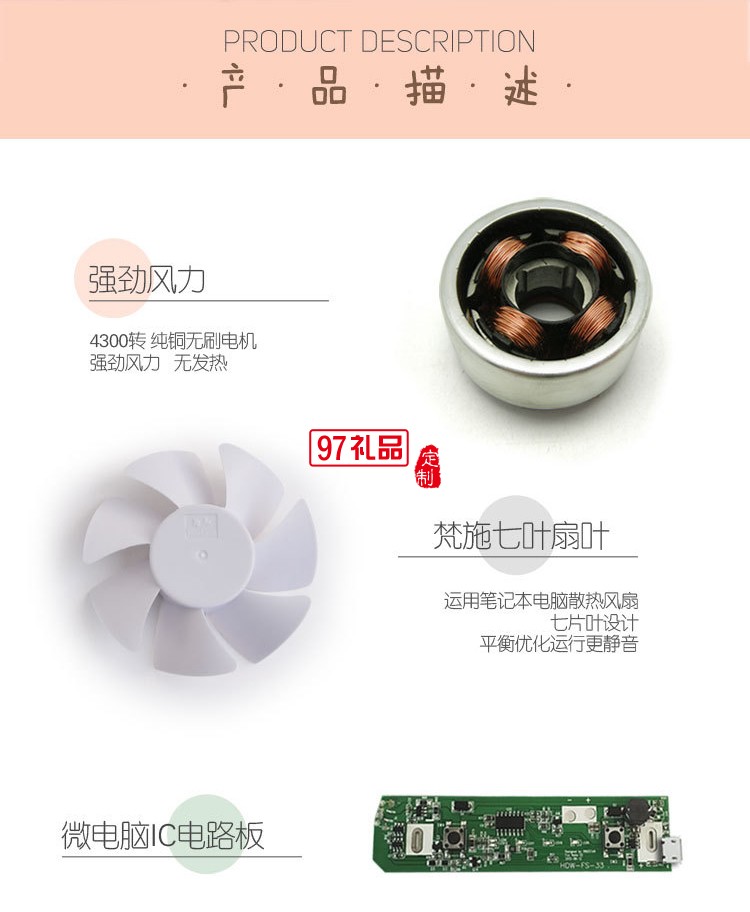 中國工商銀行定制卡通動物可愛充電usb風(fēng)扇