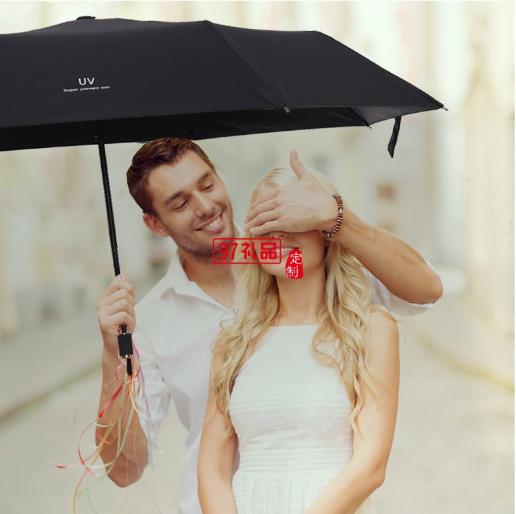 三折疊加厚黑膠防曬遮陽(yáng)森系太陽(yáng)傘