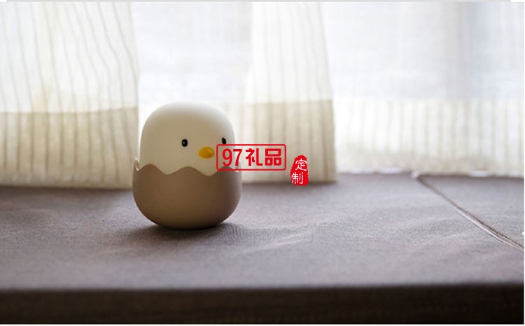 蛋殼雞硅膠拍拍小夜燈可愛(ài)創(chuàng)意公司廣告禮品定制