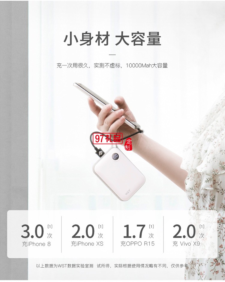 10000毫安便攜式超薄手機(jī)移動電源創(chuàng) 時尚迷你充電寶 可定制LOGO