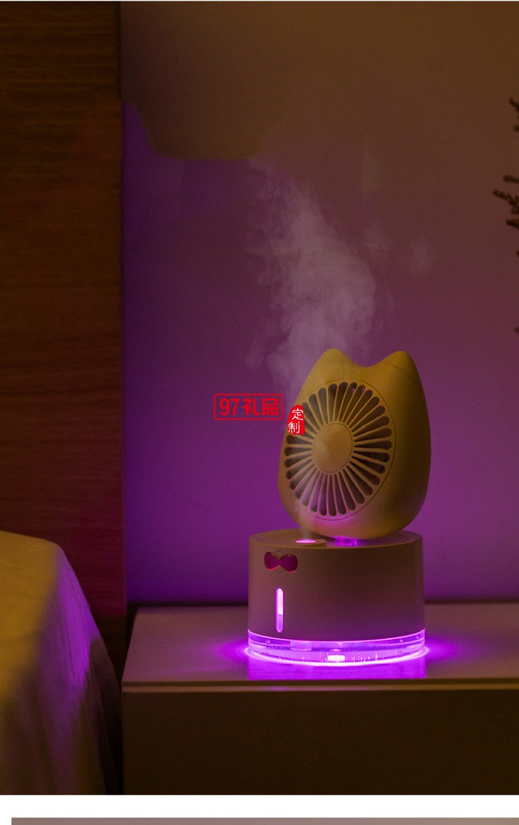 可愛小貓噴霧風扇USB小電扇便攜手持小風扇可定制logo