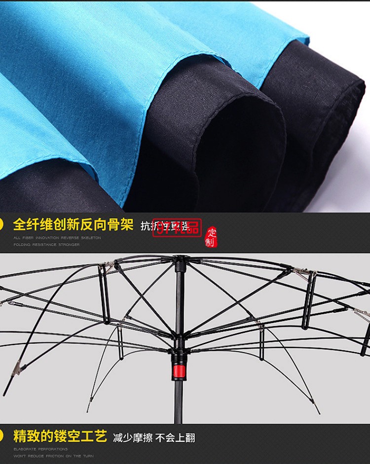 創(chuàng)意反向傘雙層 可站立反轉汽車晴雨傘可定制logo活動小禮品