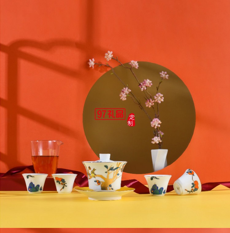 功夫茶具套裝蓋碗分茶器文創(chuàng)國(guó)潮中國(guó)風(fēng)泡茶器