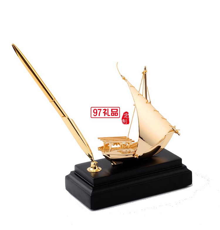 一帆風(fēng)順商務(wù)擺件金屬帆船高檔紀(jì)念品送客戶(hù)工藝品
