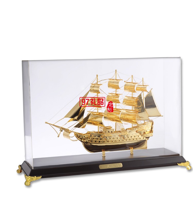 一帆風(fēng)順商務(wù)擺件金屬帆船高檔紀(jì)念品送客戶(hù)工藝品