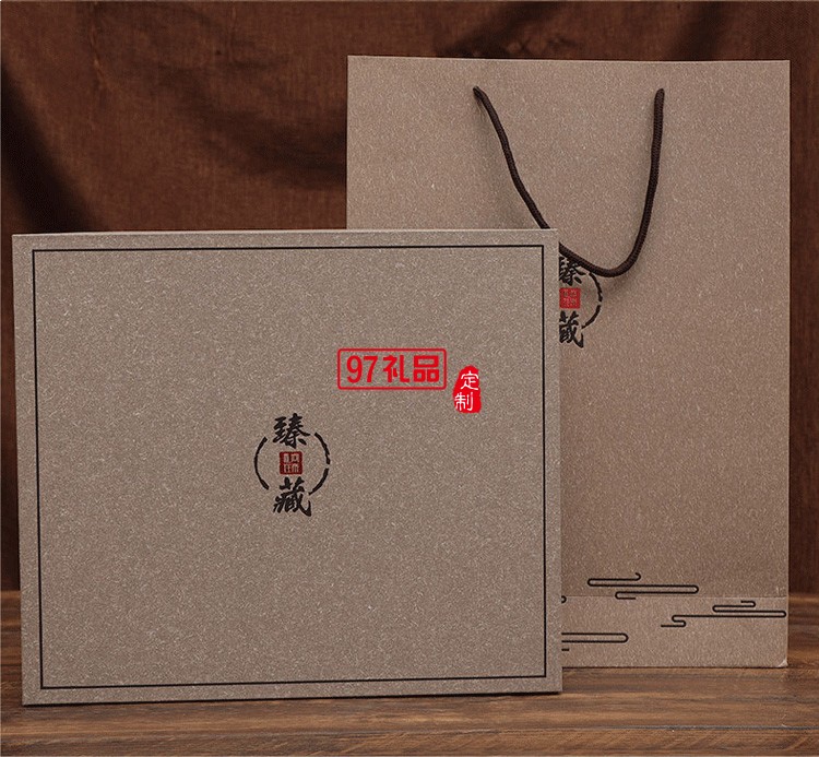 保溫杯筆記本套裝中國(guó)風(fēng)復(fù)古金屬書(shū)簽紅木筆禮品印logo