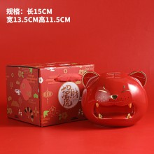 老虎儲蓄罐陶瓷生肖存錢罐虎年商務禮品地產(chǎn)保險公司年會伴手禮