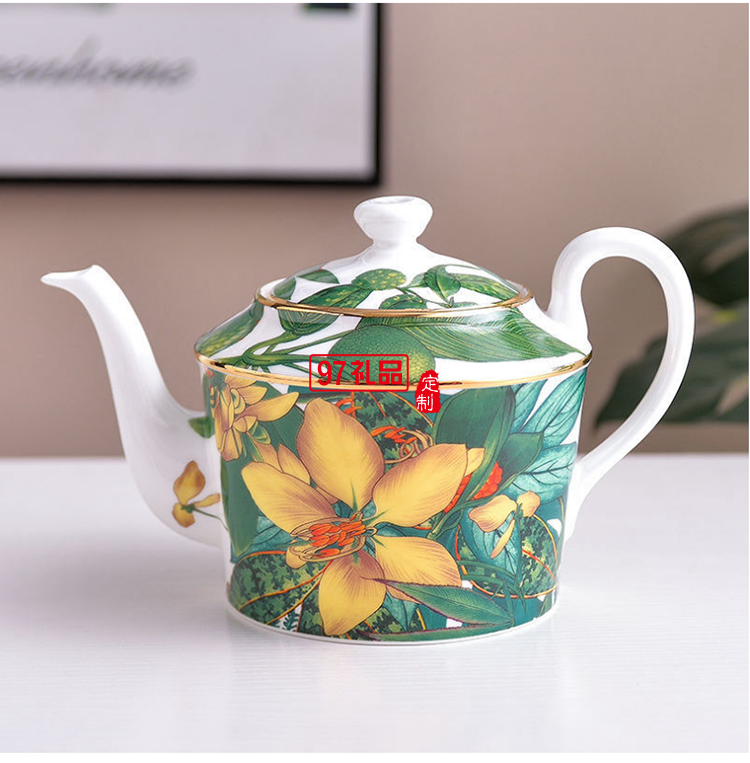 HERME愛馬歐式熱帶雨林系列15頭骨瓷餐具陶瓷盤碗勺喬遷結婚禮品