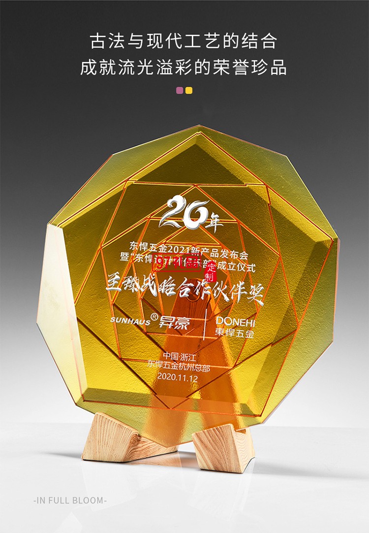 原創(chuàng)專利琉璃紀(jì)念盤獎盤