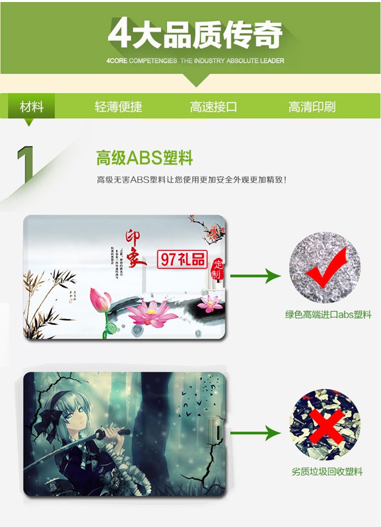 高清卡片U盤(pán) 企業(yè)名片定制 專版印刷