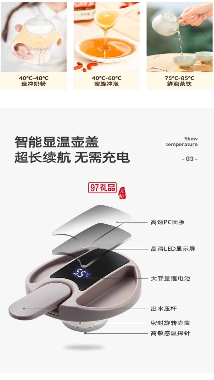 智能保溫壺316不銹鋼暖壺按壓式熱水壺開水瓶防滑簡約時(shí)尚保冷咖啡壺