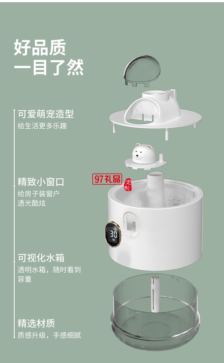 新款USB加濕器充電便攜卡通可愛(ài)兒童女生床頭燈補(bǔ)水