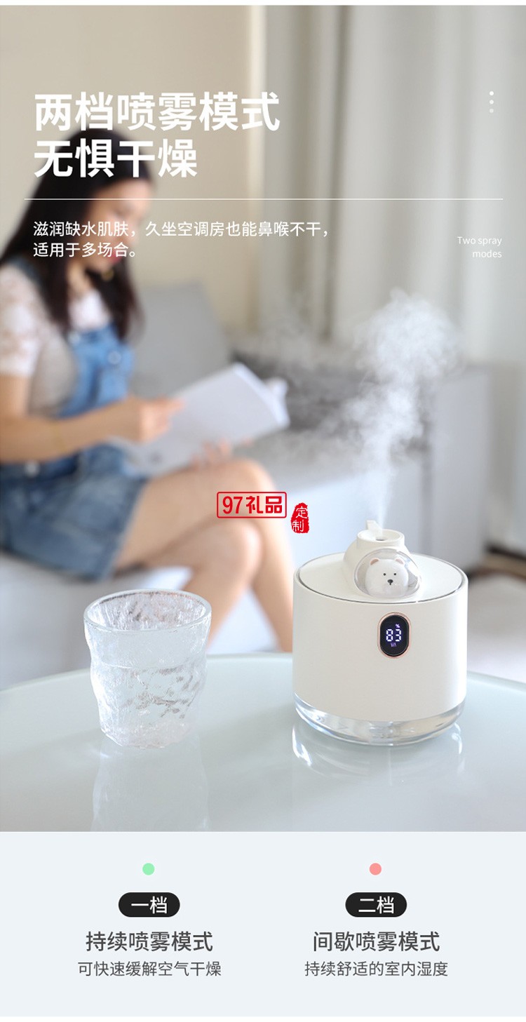 新款USB加濕器充電便攜卡通可愛(ài)兒童女生床頭燈補(bǔ)水