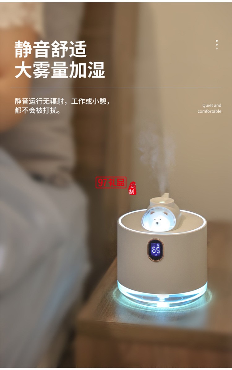 新款USB加濕器充電便攜卡通可愛(ài)兒童女生床頭燈補(bǔ)水