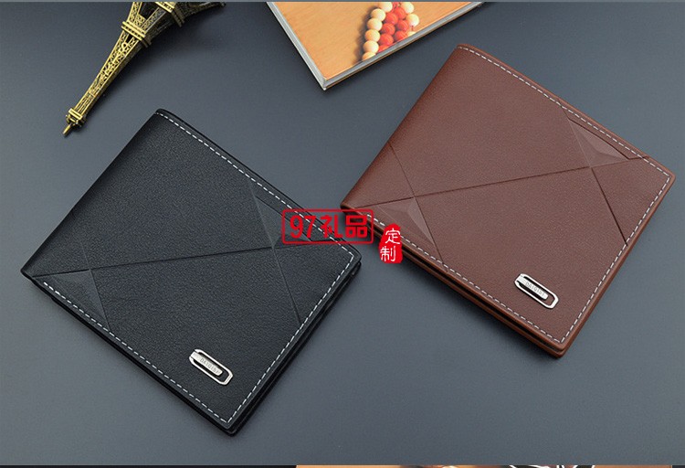 新款男士錢包短款多卡位時(shí)尚休閑錢夾男青年薄三折