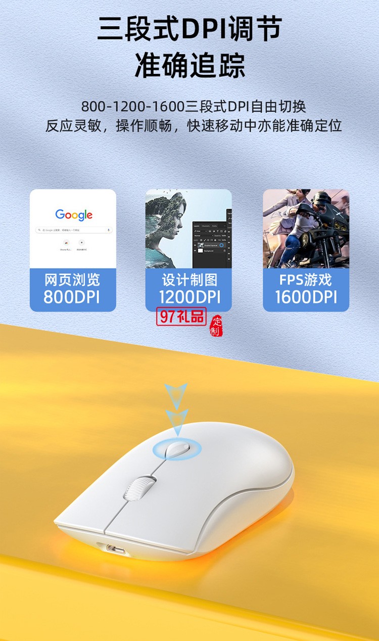 靜音鼠標(biāo) 臺式機(jī)筆記本藍(lán)牙充電  2.4G