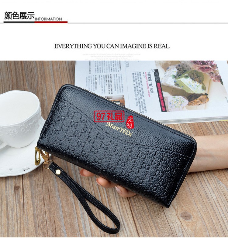 新款女士錢包長款大容量雙拉鏈?zhǔn)帜缅X包女雙層手抓包
