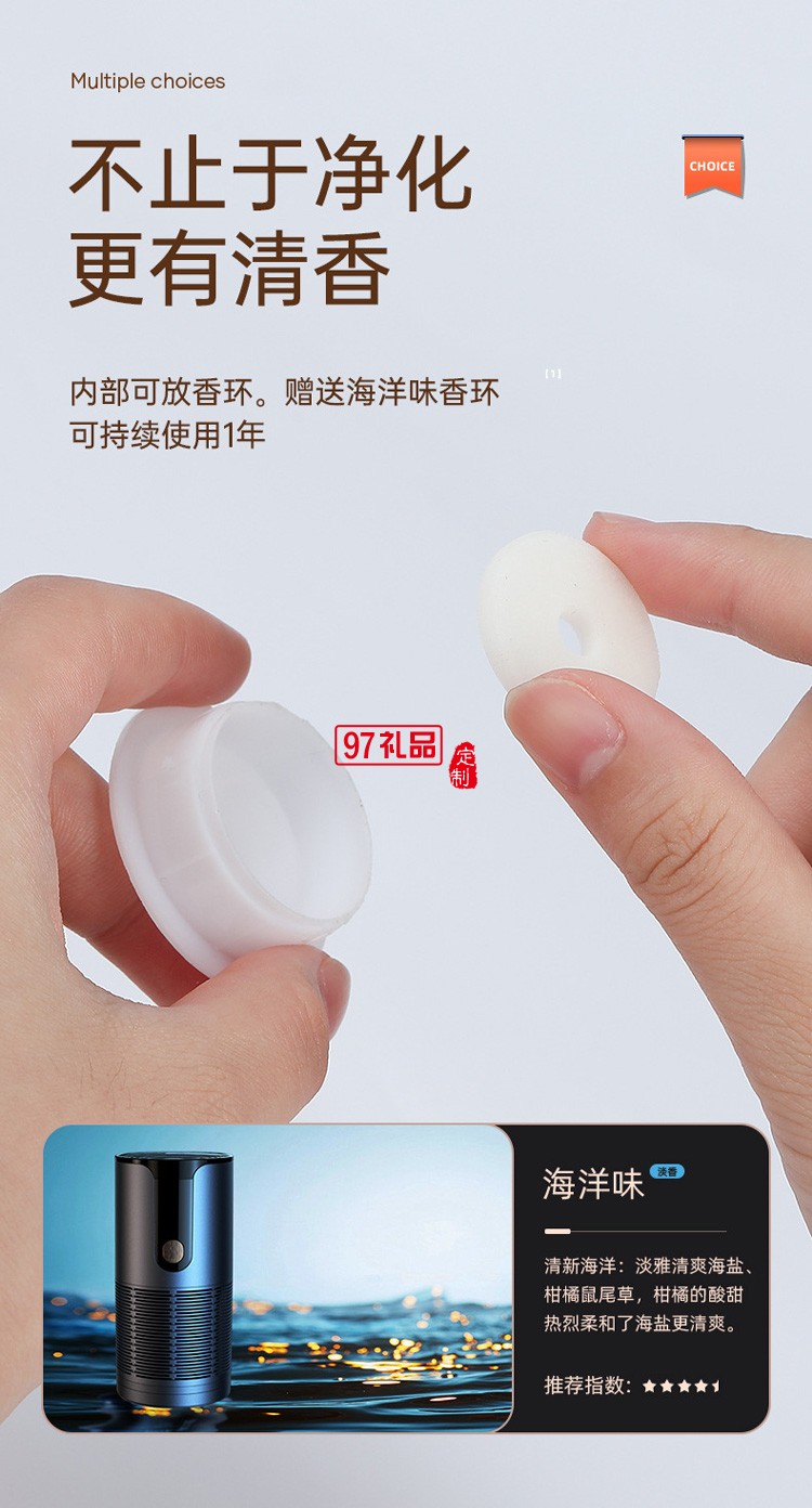 新品空氣凈化器袪甲醛消菌袪味香薰車載帶數(shù)顯負離子凈化器