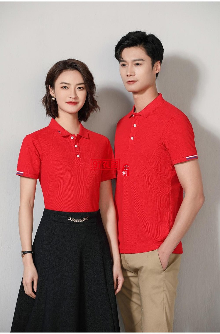 定制polo衫廣告衫200g海島棉珠地翻領 工作服團建服飾