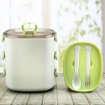 韓式三層卡扣便當(dāng)盒竹纖維手提飯盒學(xué)生成人外帶餐盒