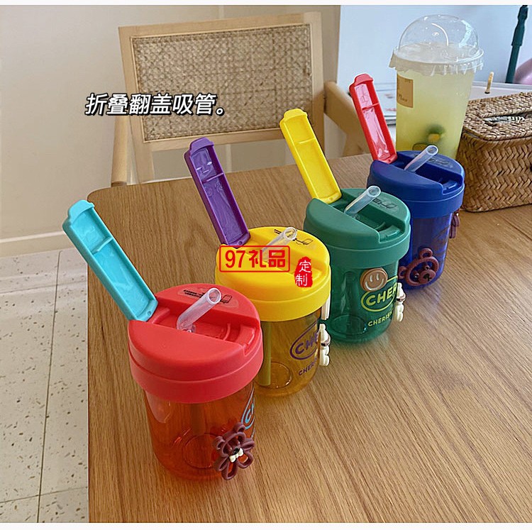 夏天創(chuàng)意ins風噸噸杯吸管可愛迷你小巧男女學生塑料水杯網(wǎng)紅便攜