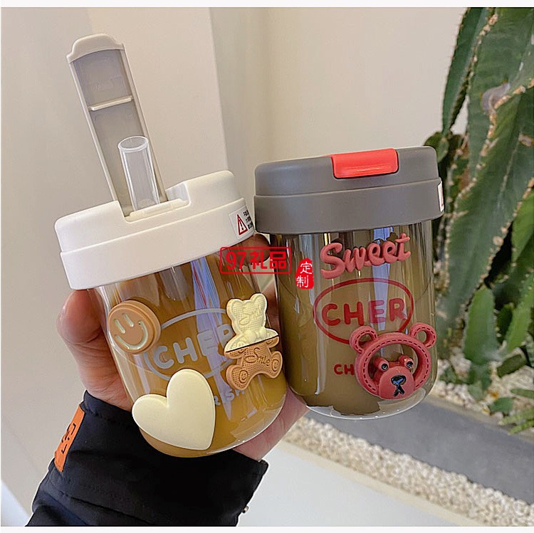 夏天創(chuàng)意ins風噸噸杯吸管可愛迷你小巧男女學生塑料水杯網(wǎng)紅便攜