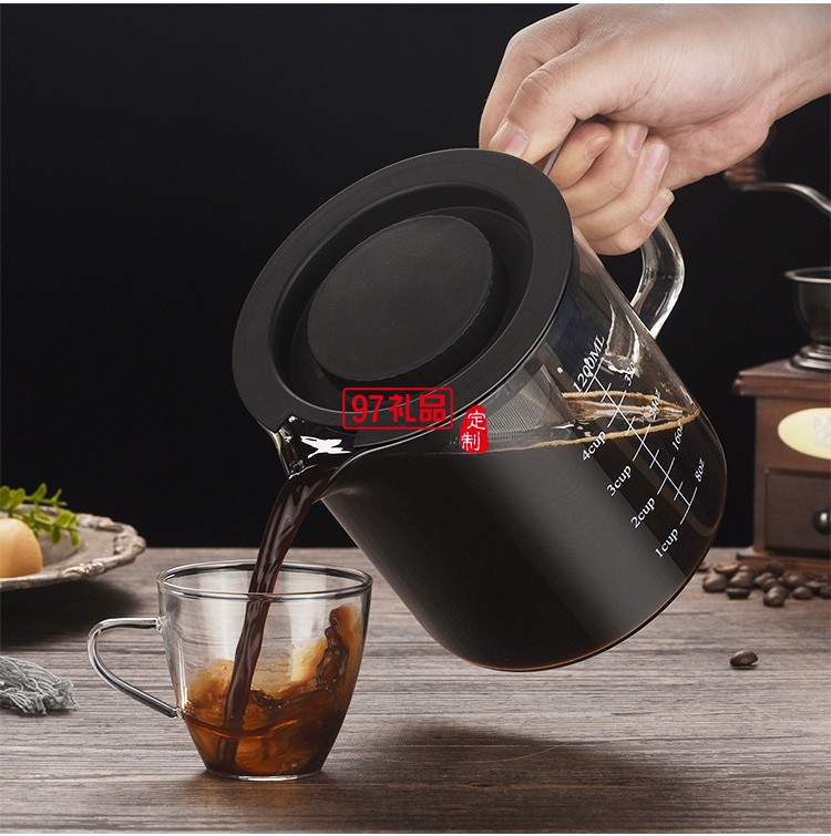 帶刻度咖啡壺咖啡過(guò)濾冷萃壺玻璃咖啡壺咖啡器具分享壺咖啡冷泡壺