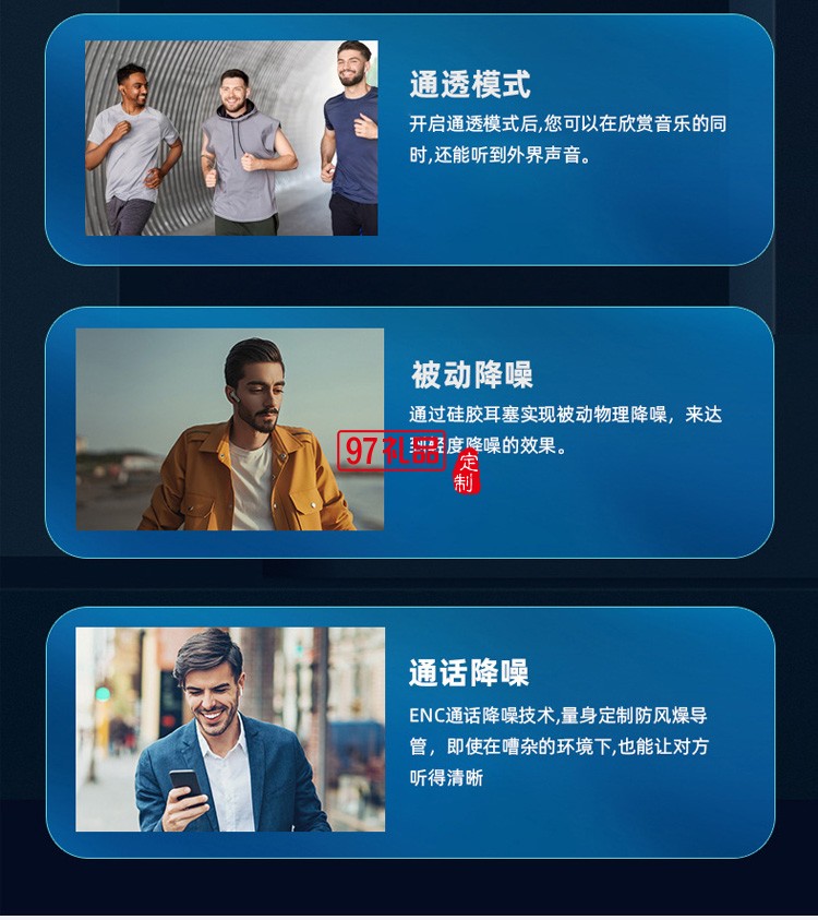 數(shù)顯藍(lán)牙耳機(jī)ENC主動降噪 運(yùn)動游戲電競