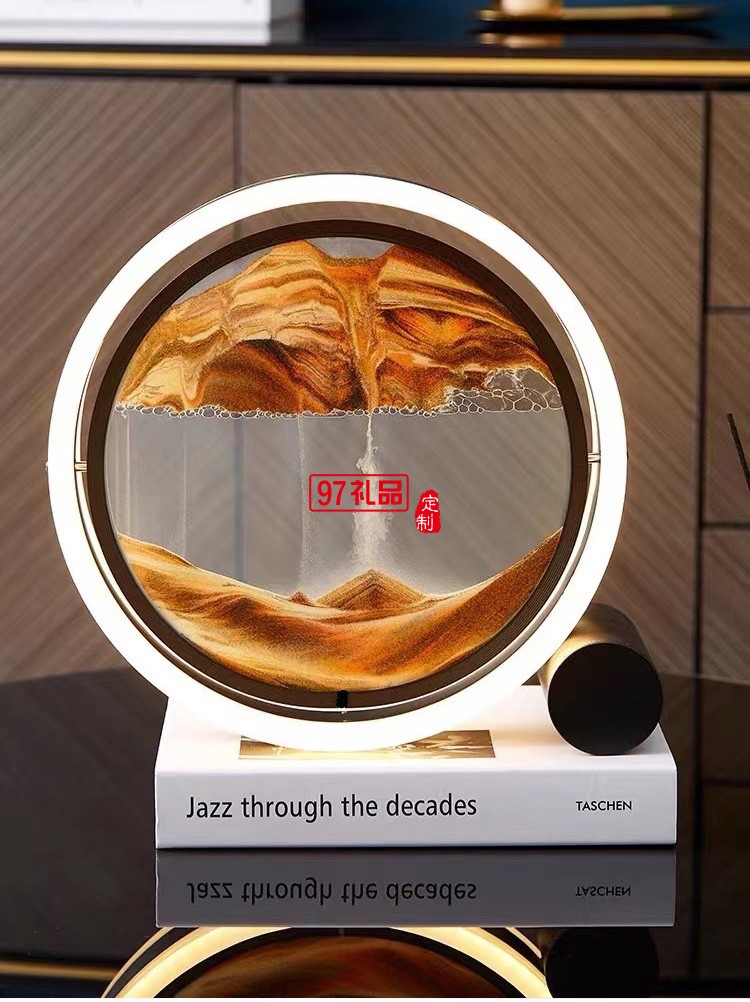 3D時(shí)光沙漏擺件創(chuàng)意圓形玻璃流沙畫(huà)