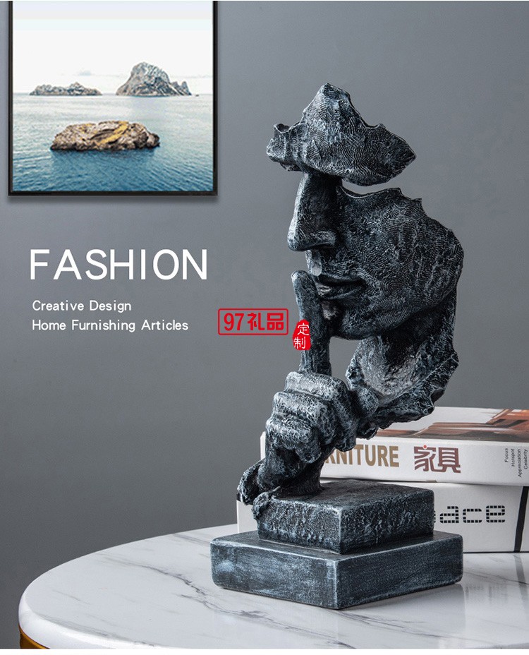 現(xiàn)代藝術(shù)擺件辦公室客廳樹(shù)脂工藝品