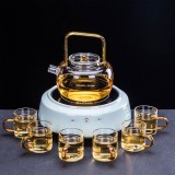 電陶爐煮茶器玻璃煮茶壺套裝蒸汽蒸茶器全自動(dòng)家用養(yǎng)生燒水煮茶爐