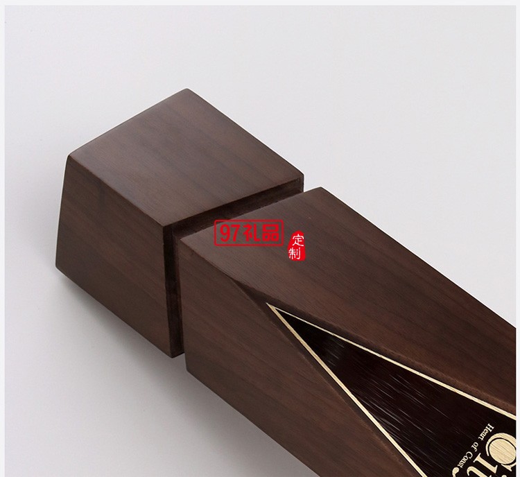 黑胡桃木獎杯實(shí)木定制櫸木獎牌定做企業(yè)周年禮品