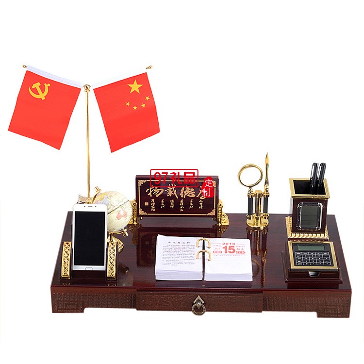 創(chuàng)意商務(wù)紅木臺(tái)歷架公室桌面文臺(tái)擺件