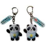 鑰匙扣亞克力防丟牌電話(huà)號(hào)碼牌冰熊貓墩墩掛件