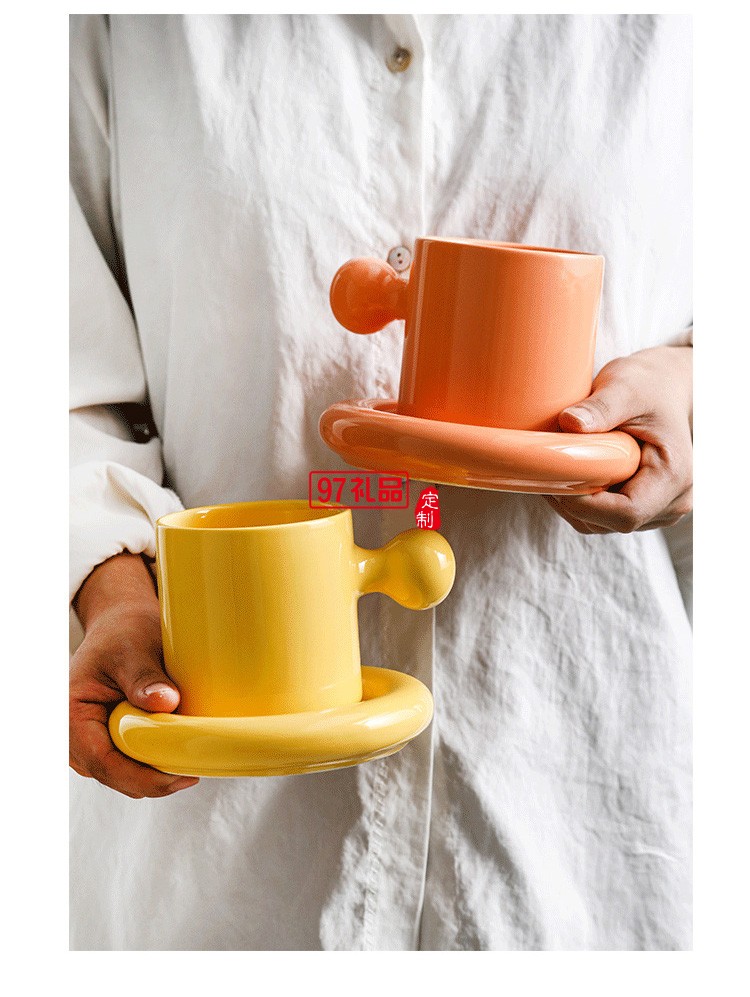 杯子 ins風(fēng)設(shè)計創(chuàng)意元氣蛋黃陶瓷馬克杯帶蓋套裝